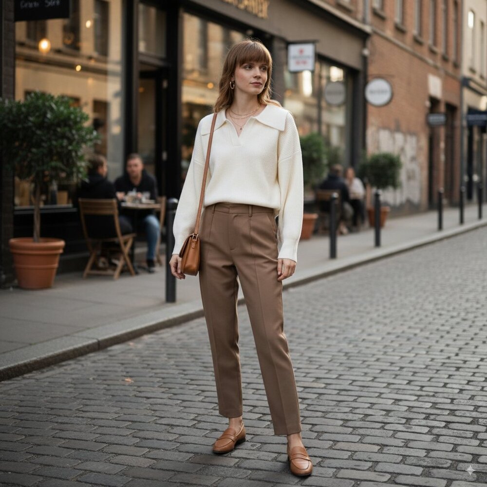 J.ING Henrietta Ivory Collared Sweater